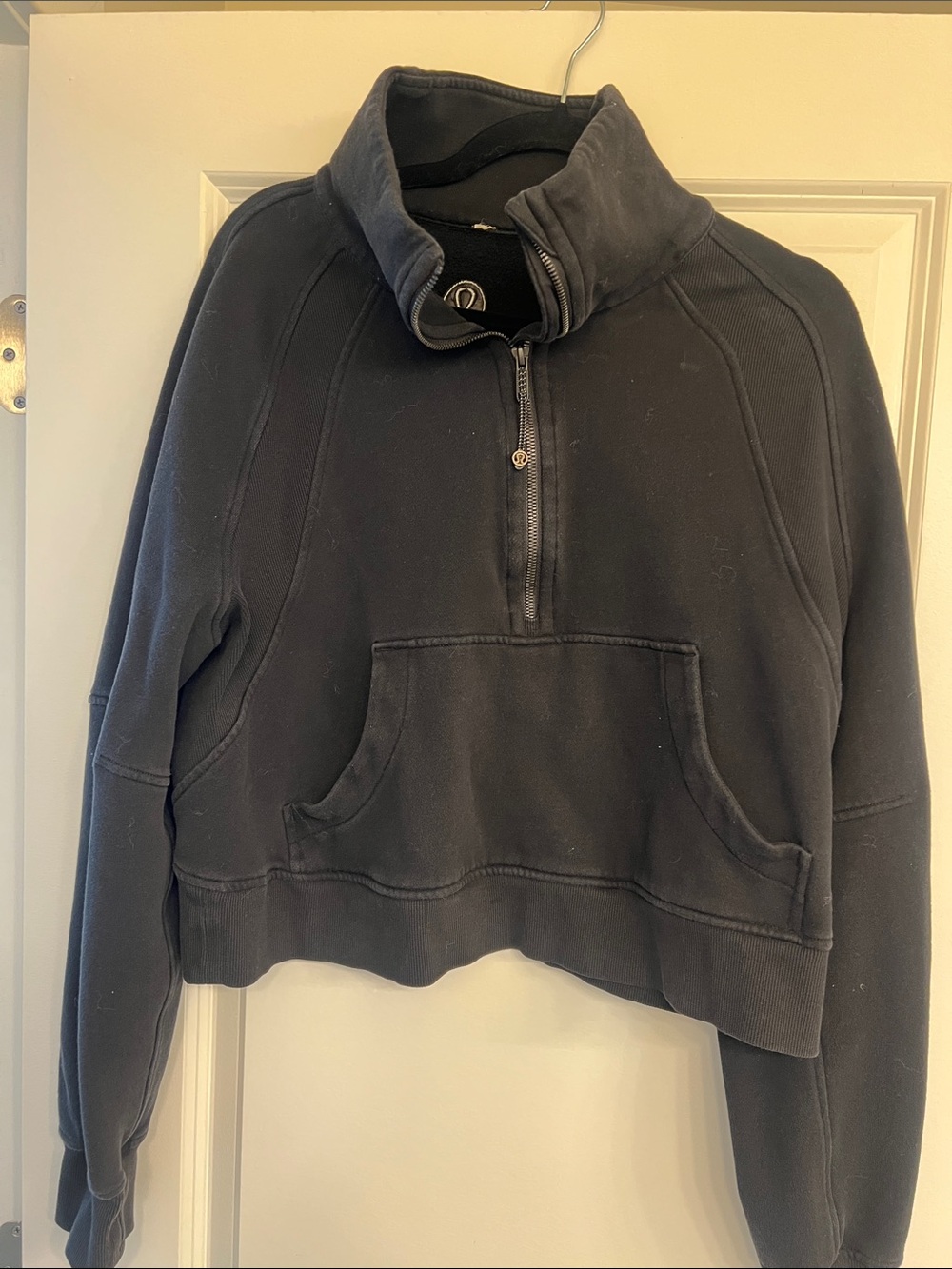 lululemon athletica Black Funnel Neck Quarter-Zip Pullover